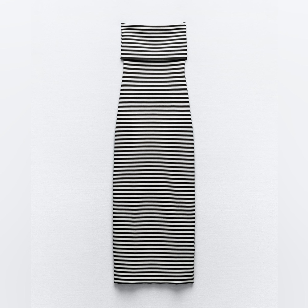 NWT ZARA black-and-white stripe tube dress